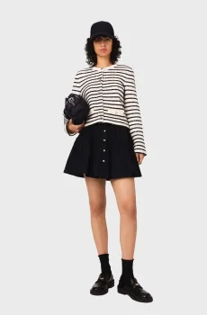 Женский кардиган в полоску Разноцветный 34 MAJE MFPCA00622_White-Navy