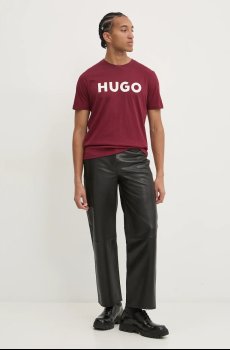 Хлопковая футболка HUGO Dulivio
