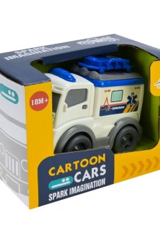 Детская инерционная игрушка-машинка Shantou Jinxing Скорая, белая, от 1.5 лет (933-506B)