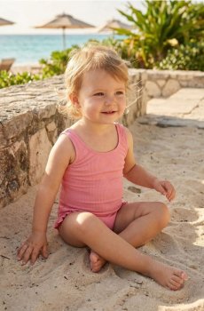 Купальник із рубчастої тканини з воланами - рожевий