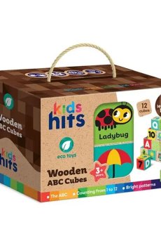 Деревянные кубики Kids Hits Алфавит, на английском языке, от 3 лет, 16.5*10.5*10.8 см (KH20/030)