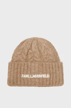 Женская бежевая шапка essential Бежевый ONESIZE Karl Lagerfeld A4W33012