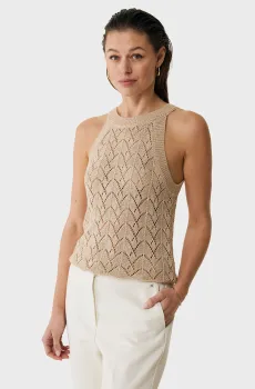Женский бежевый топ Sleeveless knit top Бежевый XS Mexx MF006605151W