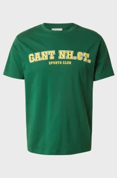 Мужская зеленая футболка GRAPHIC SS T-SHIRT Зеленый S Gant 2003345