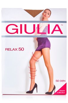 Колготки женские Giulia Relax поддерживающие, с шортиками, 50 DEN, Caramel, размер 2
