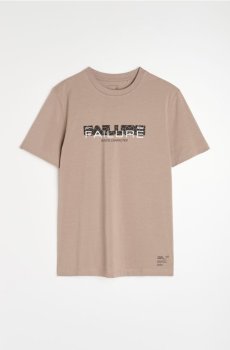 Бавовняна футболка slim fit з коротким рукавом Active - бежевий