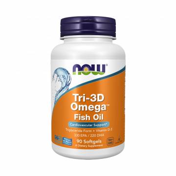 Комплекс с омега + витамин Д3 NOW Foods Tri-3D Omega + витамин D-3, 90 капсул Комплекс с омега + витамин Д3 NOW Foods Tri-3D Omega + витамин D-3, 90 капсул