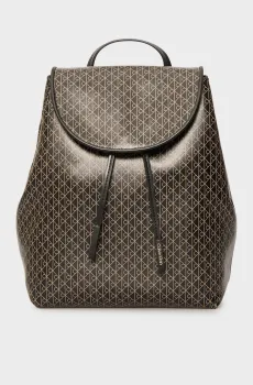 Женский черный рюкзак с узором EMBLEM AOP FLAP Черный ONESIZE Calvin Klein LV04F3271G