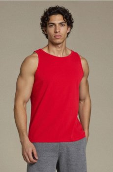 Бавовняна майка на бретелях - червоний