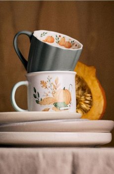 Керамічна чашка з мотивом гарбуза - світло-зелений