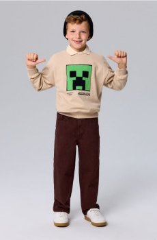 Кофта crewneck з бавовною Minecraft - бежевий