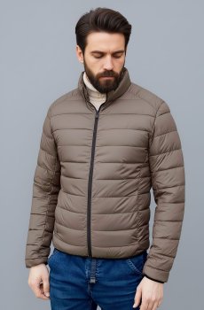Мужская бежевая куртка-стограммовка SB-24252-beige