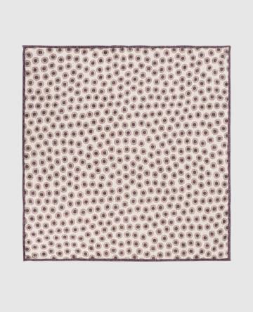 Бежевый платок-паше из шелка в горох