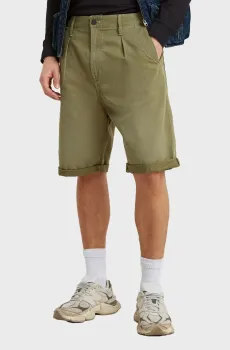 Мужские оливковые шорты Pleated chino short Оливковый 29 G-Star RAW D24544,C962