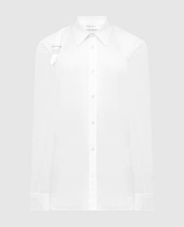 Белая рубашка с ремешком