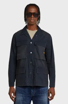 Мужская темно-синяя джинсовая рубашка overshirt Синий XL G-Star RAW D26429,D387
