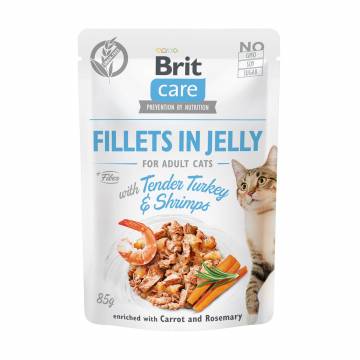 Влажный корм для кошек Brit Care Cat Pouch нежная индейка с креветками в желе, 85 г Влажный корм для кошек Brit Care Cat Pouch нежная индейка с креветками в желе, 85 г