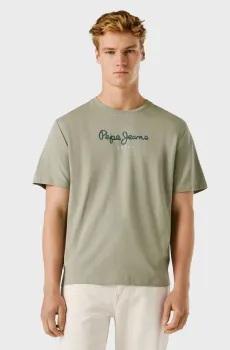 Мужская оливковая футболка EGGO N Оливковый XL Pepe Jeans PM5010178