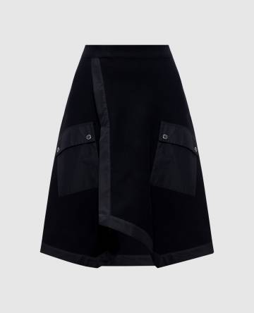 Черная юбка с шерстью