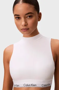 Женский белый топ LIGHTLY LINED MOCKNECK BRALETTE Белый L Calvin Klein LV00QF8383
