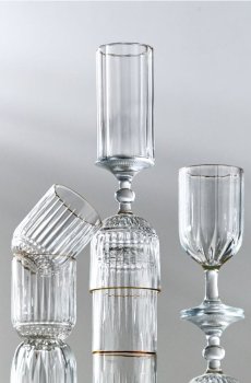 Набір склянок із золотим краєм 4 pack - clear