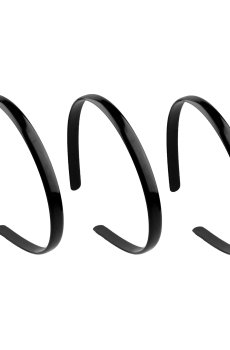 Набор обручей для волос Titania Basic черные, 3 шт (7976)