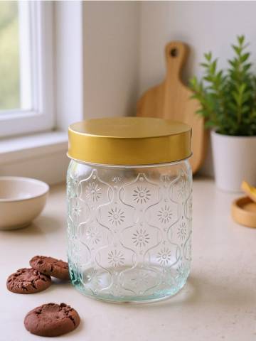 Банка з тисненням - білий