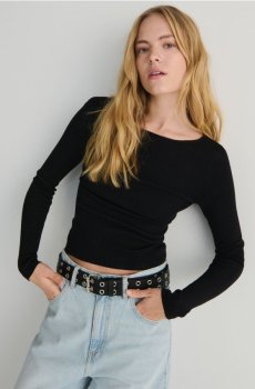 Reserved - Віскозний джемпер - чорний - ZS995-99X