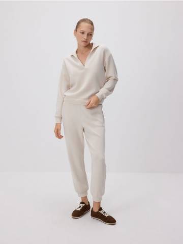 Reserved - Тренувальні штани з модалу - бежевий - 611GA-08X