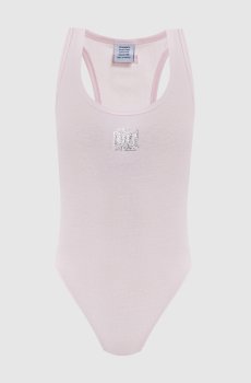 Розовый боди с логотипом