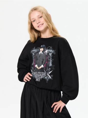 Світшот crewneck Wednesday - чорний Світшот crewneck Wednesday - чорний