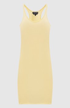 Желтое платье мини из шерсти