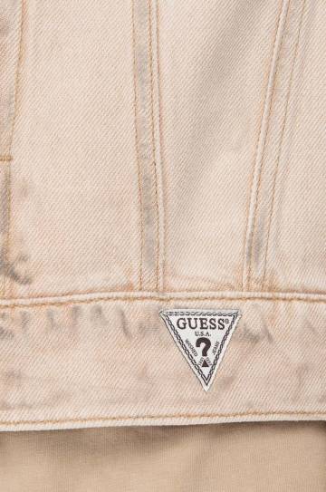 Джинсовая куртка Guess мужская цвет бежевый переходная oversize M3GU97.D4RU0-TNMT Джинсовая куртка Guess мужская цвет бежевый переходная oversize M3GU97.D4RU0-TNMT