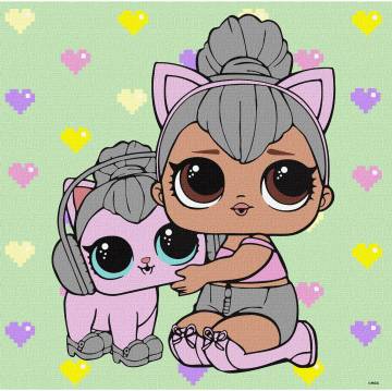 Картина за номерами Ідейка Lol Surprise TroopSurprise Kitty Queen with Kitty Kitty 40 х 40 см (KHO6290)