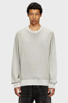 Мужской светло-серый свитшот K-LARENCE-B Серый L Diesel A11187 0BEAR