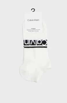 Мужские белые носки (2 пары) SNEAKER LOGO STRIPE Белый ONESIZE Calvin Klein 701237875
