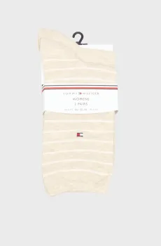 Женские бежевые носки (2 пары) SMALL Бежевый 39-42 Tommy Hilfiger 100001494