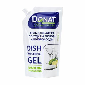 Гель для мытья посуды Donat Clean Nature на основе пищевой соды, 1 л (дойпак) Гель для мытья посуды Donat Clean Nature на основе пищевой соды, 1 л (дойпак)