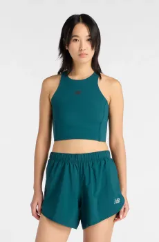 Женский бирюзовый топ NB Sleek Storage Race Crop Зеленый XL New Balance WT61P7F8AAV