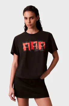 Женская черная футболка OUTTAKES Черный XXS Calvin Klein LV040496WH