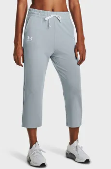 Женские светло-серые спортивные брюки UA Rival Terry Flare Crop Серый S Under Armour 1377000-465