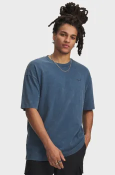 Мужская синяя футболка UA M HW OS LOGO WASH SS-BLU Синий XL Under Armour 1389147-498