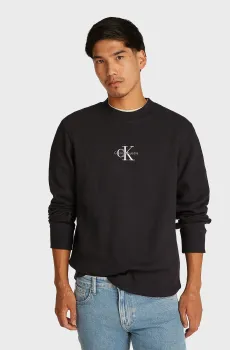 Мужской черный лонгслив MONOLOGO WAFFLE LS TEE Черный L Calvin Klein Jeans J30J327120