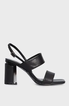 Женские черные кожаные босоножки Foley Черный 38 PRPY PRSPT0071W