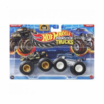 Набор машинок-внедорожников Hot Wheels Monster Trucks Bigfoot Bol Chandier/Bigfoot 4X4X4 золото-синий, от 3 лет (FYJ64)