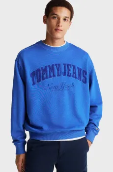 Мужской синий свитшот TJM RLX VINTAGE VARSITY CREW Синий S Tommy Jeans DM0DM20262