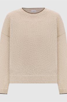 Бежевый джемпер с льном