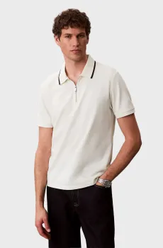Мужское белое поло TIPPED Белый S Calvin Klein LV04LF214G