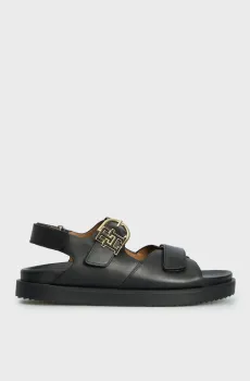 Женские черные кожаные сандалии LEATHER SPORTY SANDAL Черный 40 Tommy Hilfiger FW0FW08799