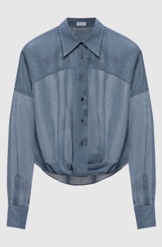 Серая блуза с драпировкой